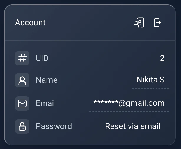 Account details block