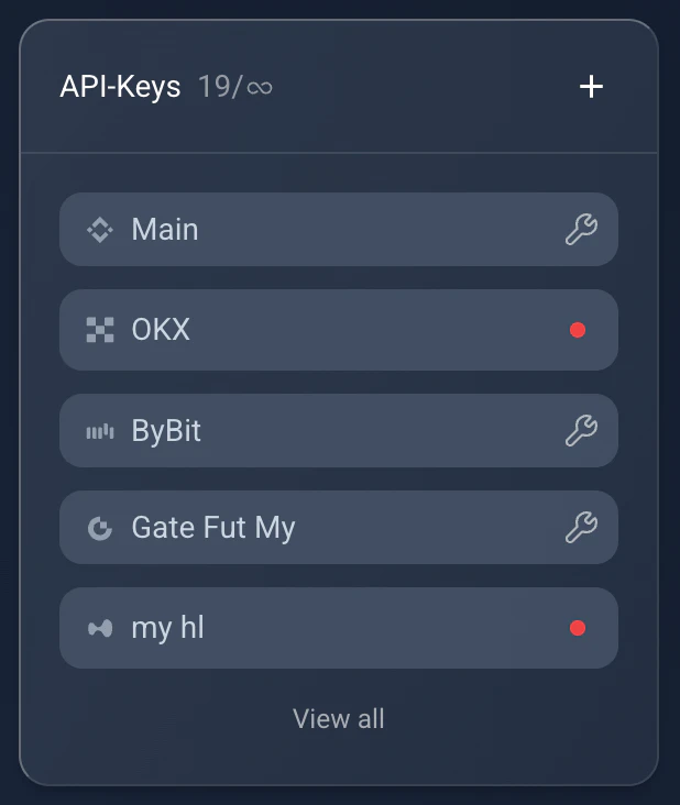 API keys block