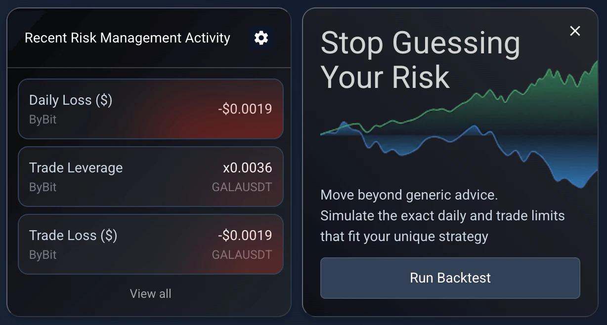 Risk management preview block