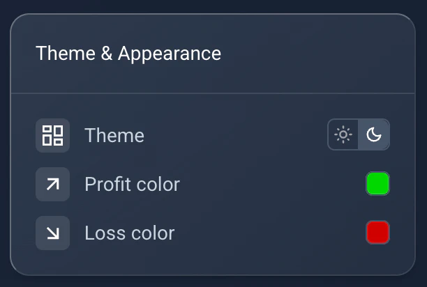 Theme and appearance block